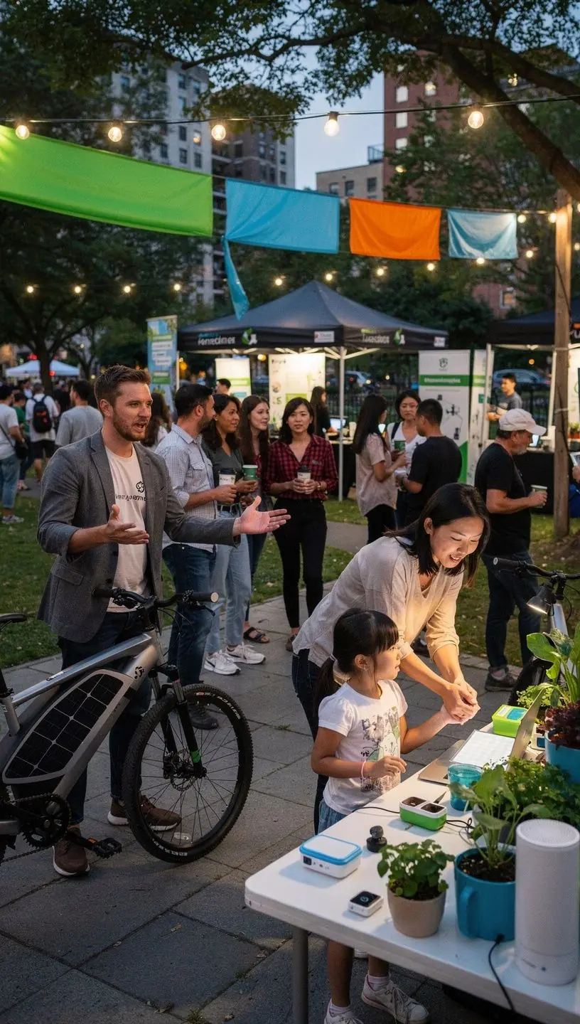 Public art installation integrating technology in urban space