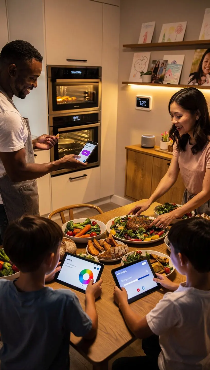 Urban heat islands with technology solutions in cityscape.